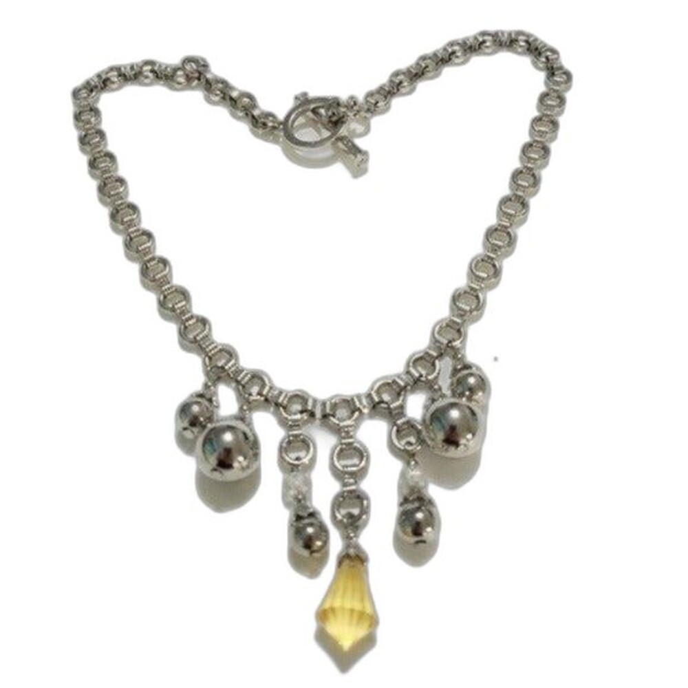 Liz Claiborne silver necklace Y2K vintage charms statement piece